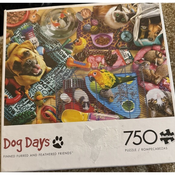 Finned Furred And Feathered Friends 750 pc Jigsaw Puzzle Complete Buffalo Games - Picture 1 of 3